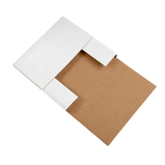SSBM 12 1/8 x 9 1/8 x 1" White Easy-Fold Shipping Mailers ECT-32B 50/Case
