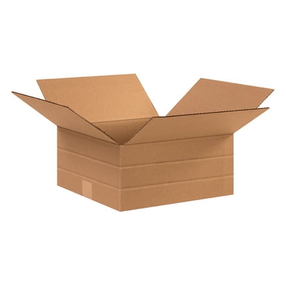 12 1/2 x 12 1/2 x 6" Multi-Depth Corrugated Boxes - 25 Per Bundle