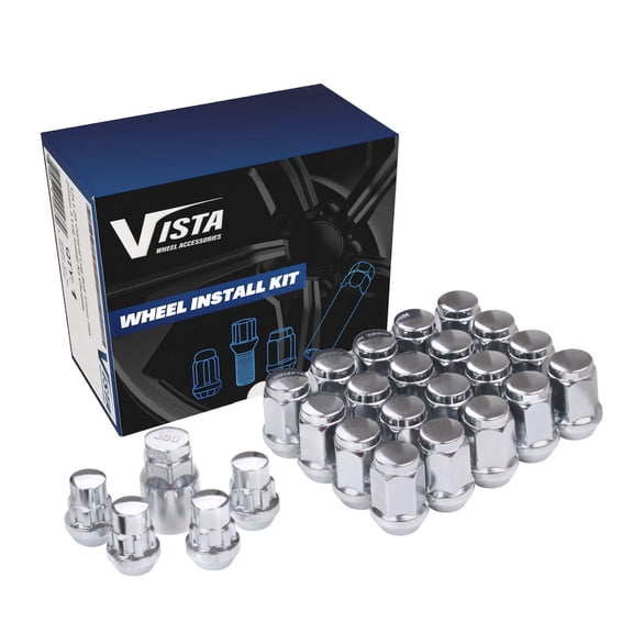 20pc Install Kit Chrome 12X1.25 BULGE ACORN LUG NUTS 3/4" HEX 1.38"