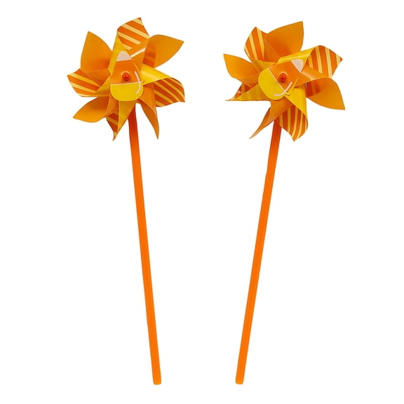 12 1/4" Halloween Candy Corn Plastic Pinwheels - 36 Pieces