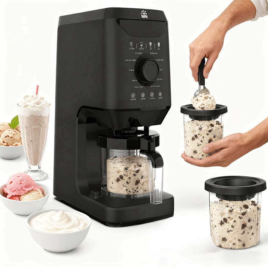 12 In 1 Automatic Ice Cream Slushie Machine Self Cleaning Frozen Dessert Maker 12 Presets For Gelato Sorbet Milkshakes Smoothie Bowl Homemade Dessert Party Use