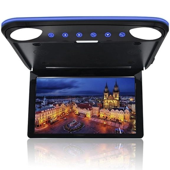 12.1 Inch Car Overhead Roof Mounted Monitor Wide Screen Ultra-Thin Flip Down TV, 1080P Car Video Player Support USB SD