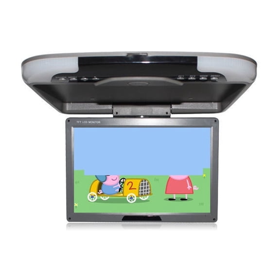 12.1 Inch HD Car Roof Mount Monitor 360° Screen Rotation Car Video Playes Auto Ceiling TV Flip Down USB SD FM IR LED Speaker ,Easy to Install