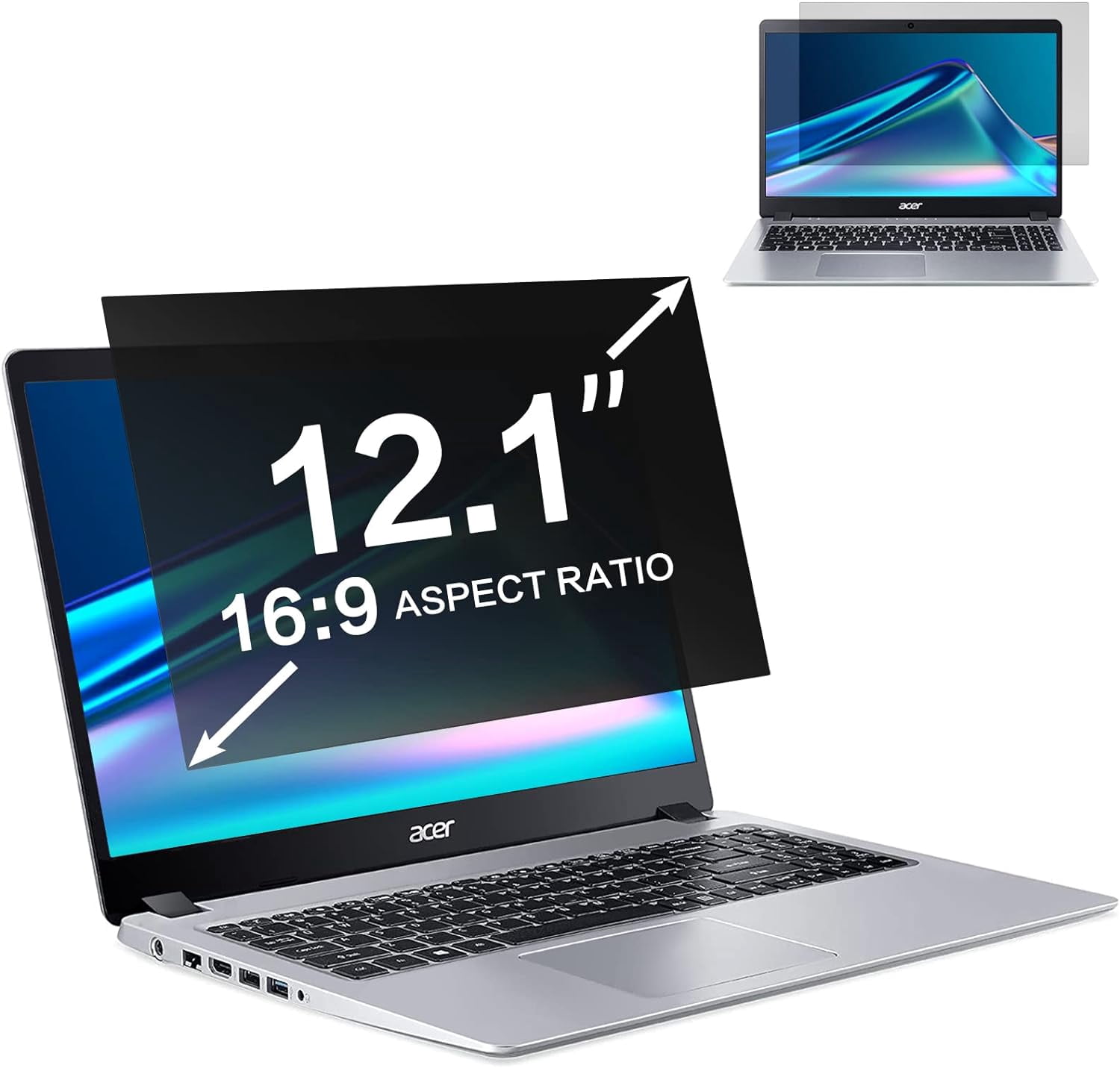 12.1 Inch Laptop Privacy Screen Protector, for 12.1 inch 16:9 Aspect ...
