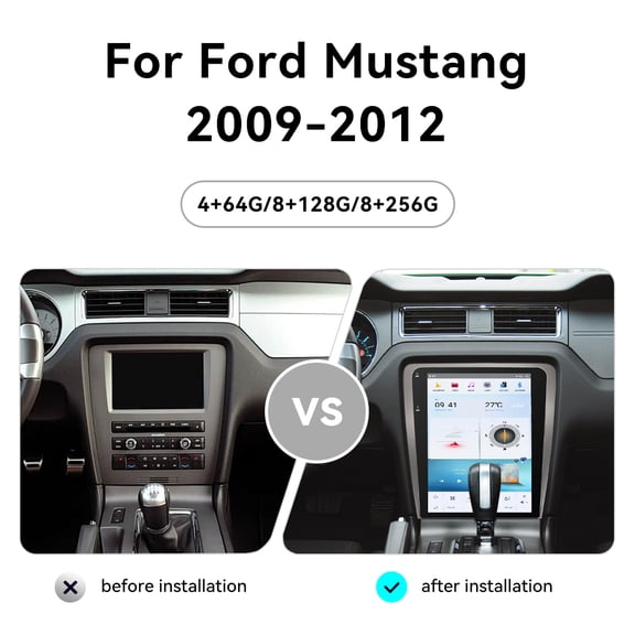 12.1 inch Carplay Screen/Radio/Multimedia Player for Ford Mustang 2009 2010 2011 2012 models Universal Car Navigation/GPS Upgrade HeadUnit Android Display HD Touch Screen Replace System