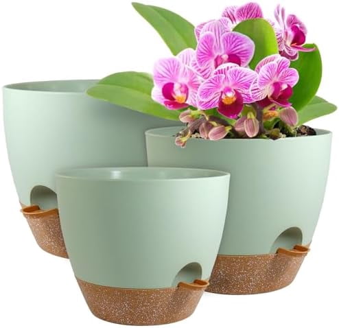 12/10/9 inch Large Self Watering Pots, Plant Pots with Mesh Drainage ...