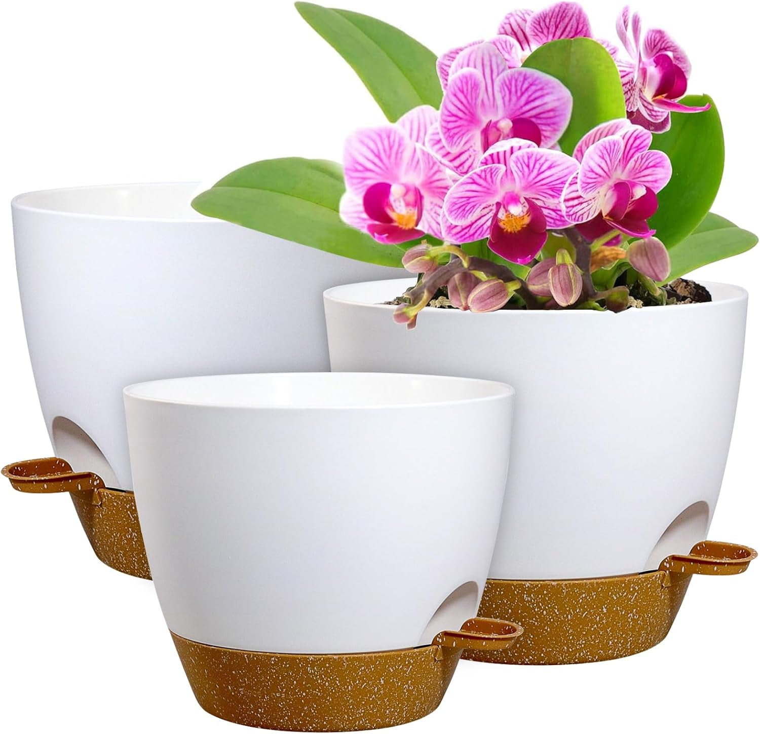 12/10/9 inch Large Self Watering Pots, Pots with Mesh Drainage Holes ...