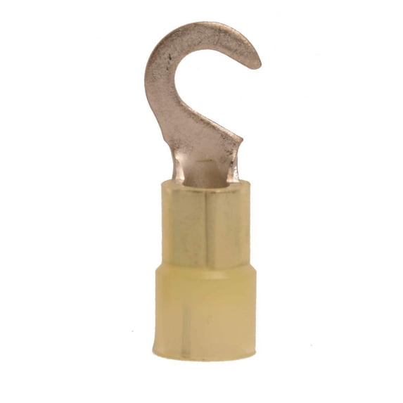 12-10 AWG Nylon Insulated #6 Hook Terminal (100/Pkg.)