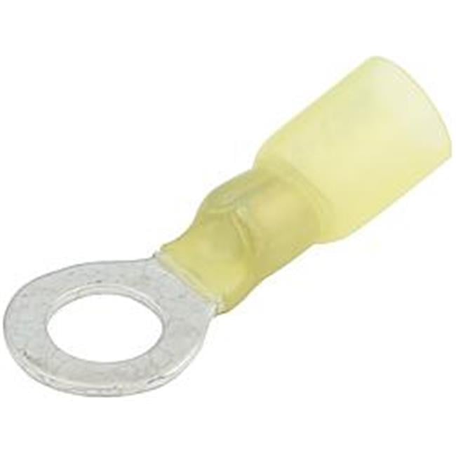 12-10 Gauge Heat Shrink Ring Terminal with 0.31 in. Hole, Yellow - Pack of 10