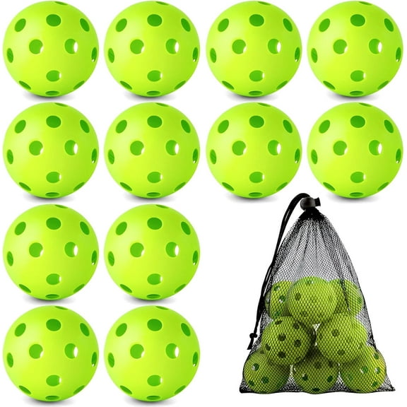 12/100 Pack Baseball Practice Balls Plastic Training Balls Lightweight Hollow Softballs with a Drawstring Bag for Hitting, Baseball Training Indoor Outdoor Use