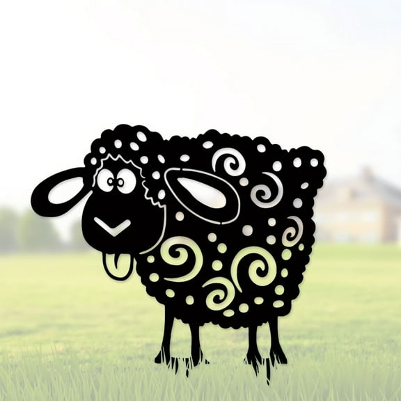 12×11.88 Inches Black /Rusty Silhouette Wall Art Add a Touch of Whimsy to Your Garden with this Metal Sheep 1PC Yard Art Home Decor for Garden Party Decor