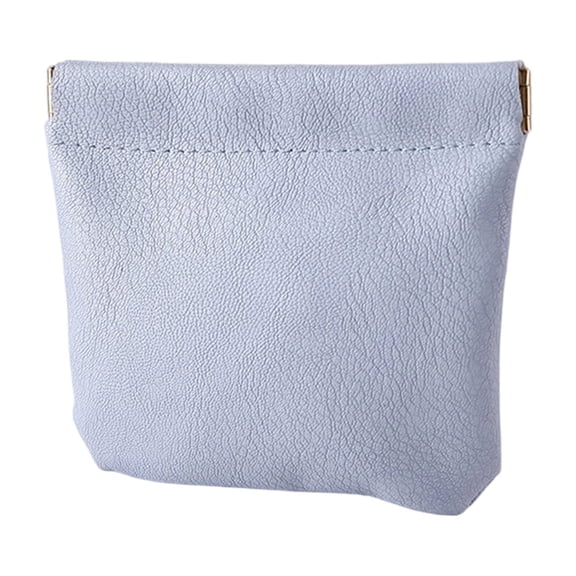 12×11cm Pocket Cosmetic Bag, Leather Self-Closing No Zipper Makeup Pouch, Portable Travel Cosmetics Organizer