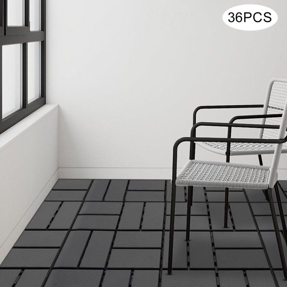 12*12*0.79in 27/36Pcs PP Deck Tiles Interlocking Patio Wood Flooring Pavers Tiles Outdoor