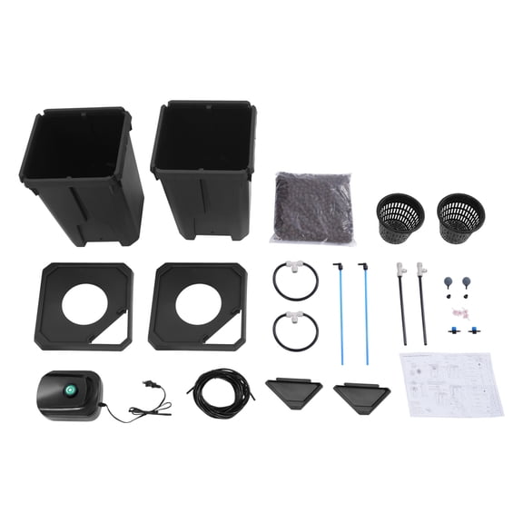 12*12*16 Floor Standing Black Rectangular Hydroponics Growing Culture Bucket Recirculating Drip Garden System