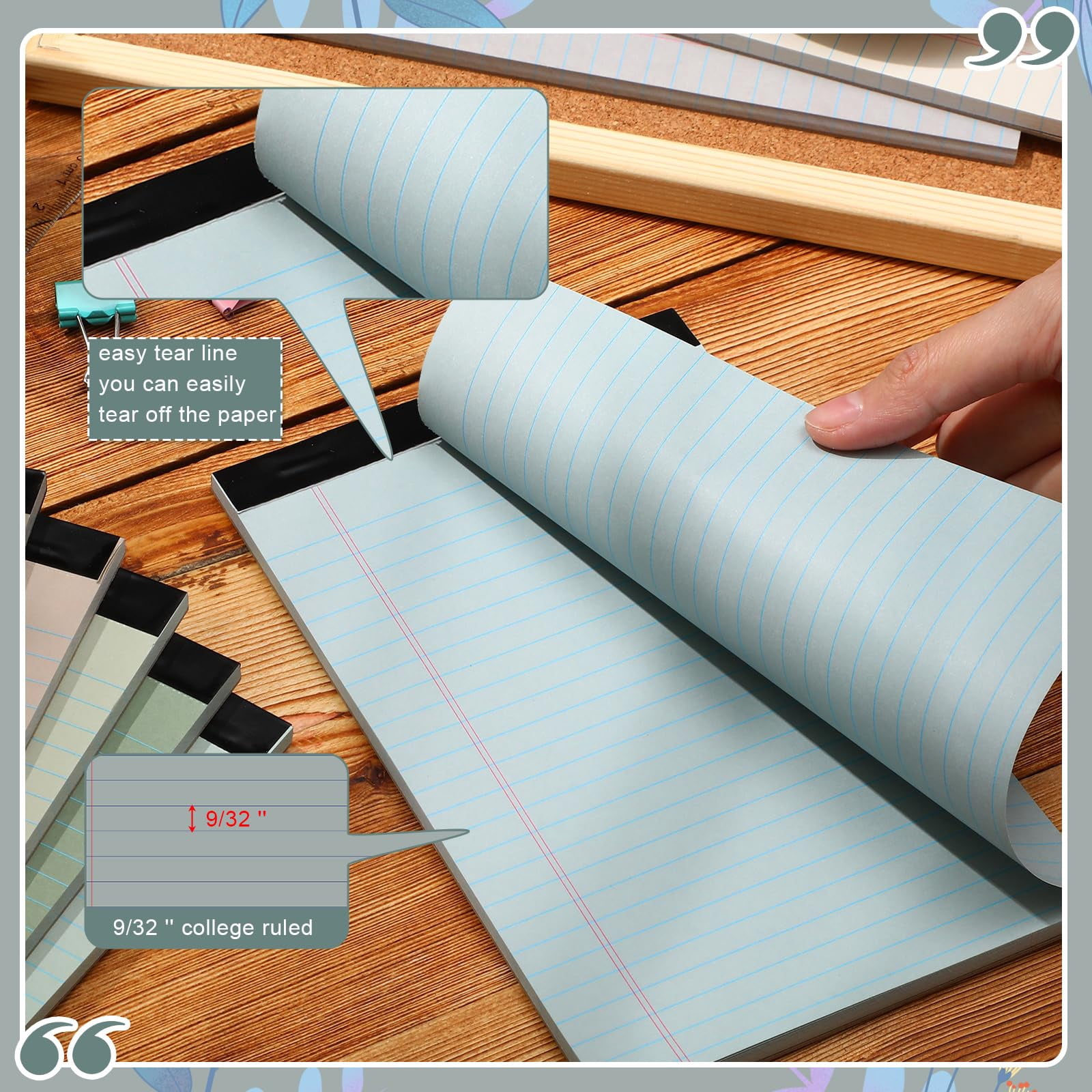 12 12 5" X 8" Small Legal Pads Colored Lined Note Narrow Ruled Writing Notepads 50 Sheets Per Paper Notebook And Perforated For College Office Supplies (fresh Colors)