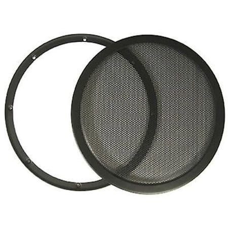 12" 12 Inch Mesh Metal Speaker Grill with Double Rings Subwoofer Black