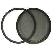 12 12 Inch Mesh Metal Speaker Grill with Double Rings Subwoofer Black