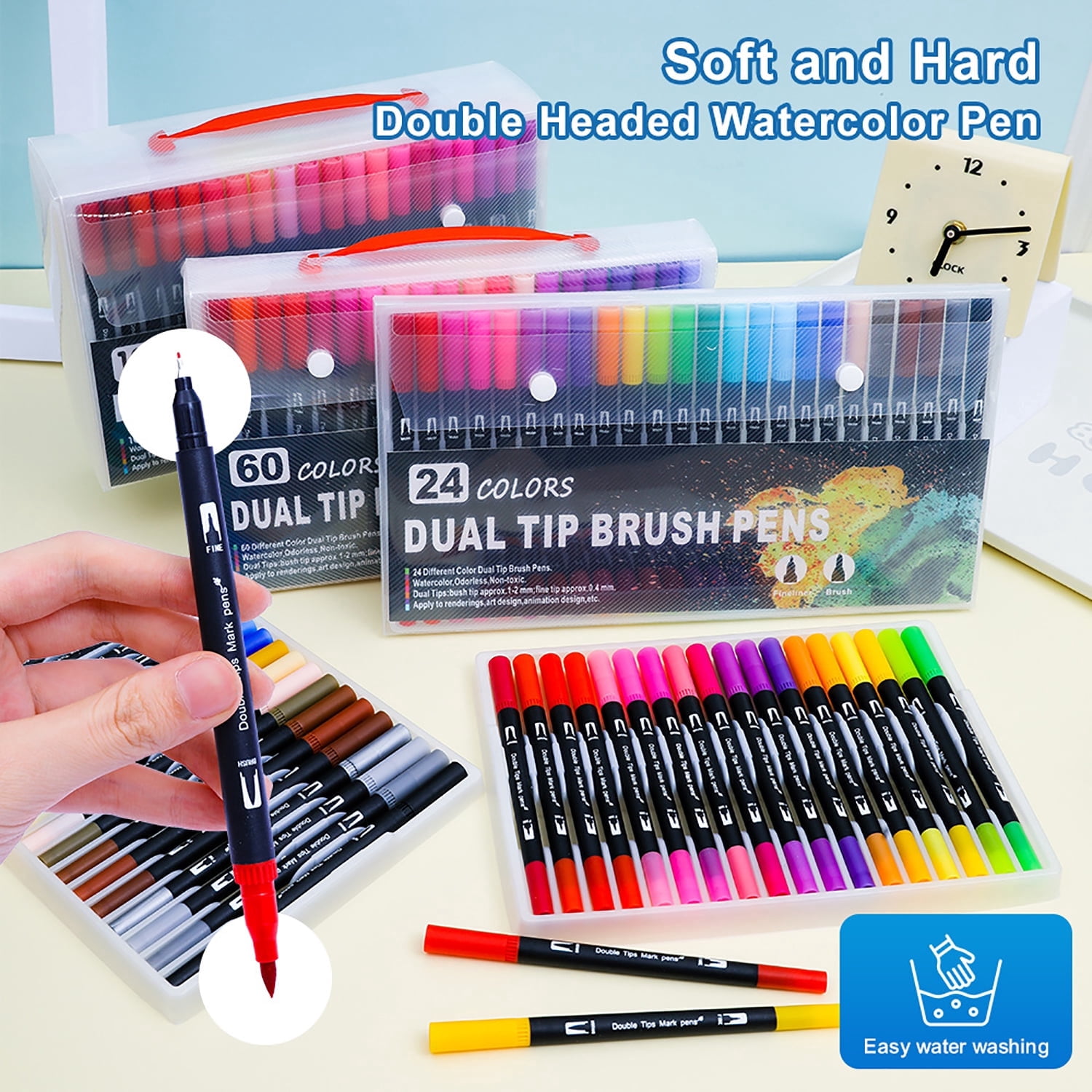 12-120 Colors Art Brush Marker, Dual Tip Coloring Markers, Fine Tip and Brush Tip Markers Pen for Note taking Planner Calligraphy Drawing, DIY Markers for Adults.