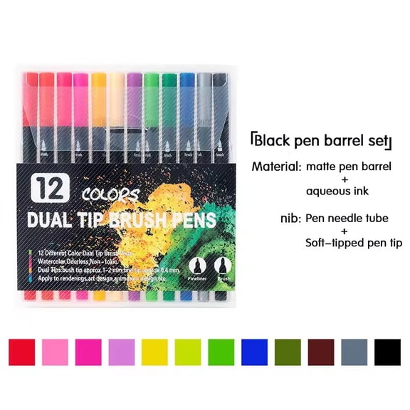12-120 Colors Art Brush Marker, Dual Tip Coloring Markers, Fine Tip and Brush Tip Markers Pen for Note taking Planner Calligraphy Drawing, DIY Markers for Adults.