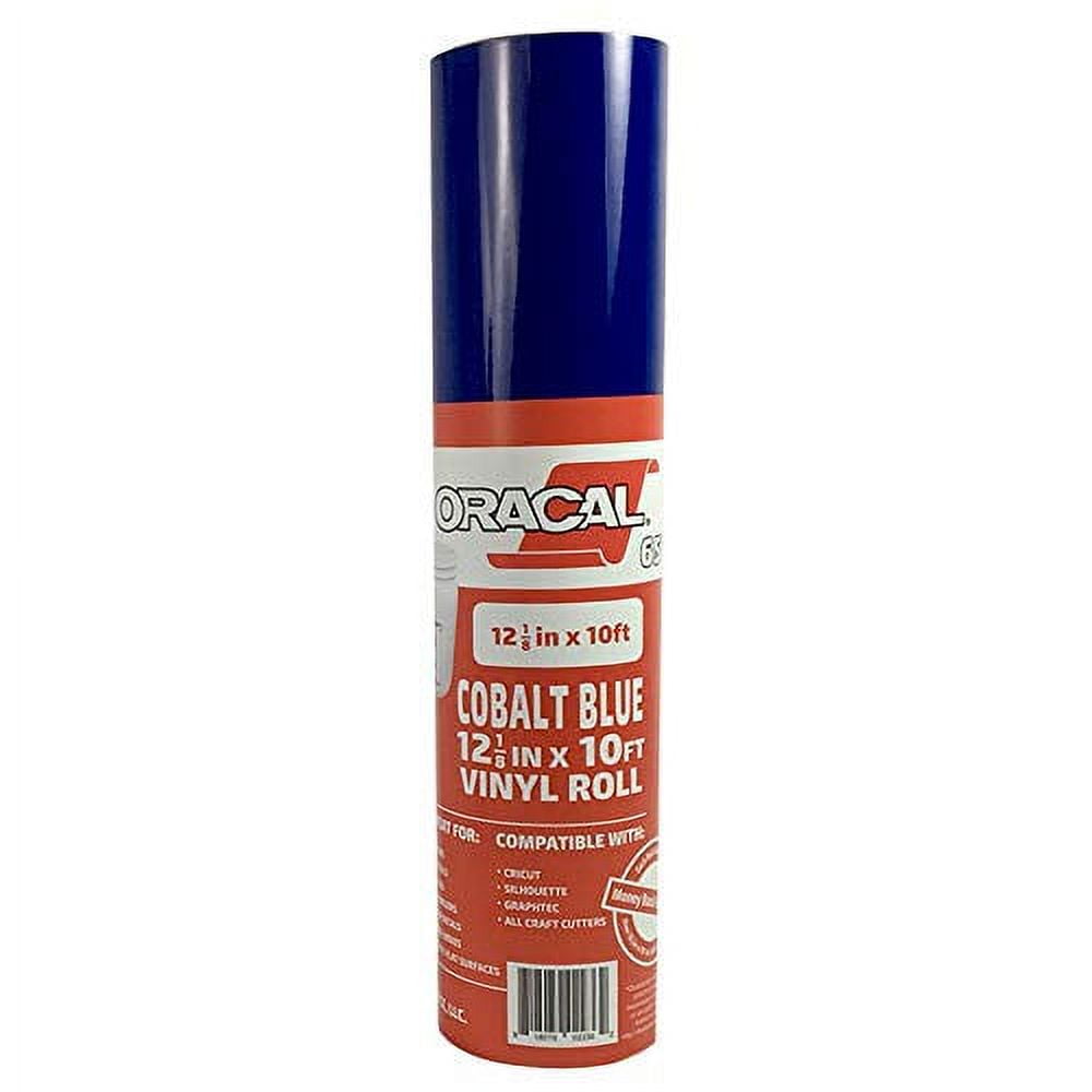 12.125 x 10ft Roll of Oracal 651 Cobalt Blue Craft Vinyl - On a 2.5 Core  - Adhesive Vinyl for Cricut, Silhouette, and Cameo Cutters - Gloss Finish -  Outdoor and Permanent 