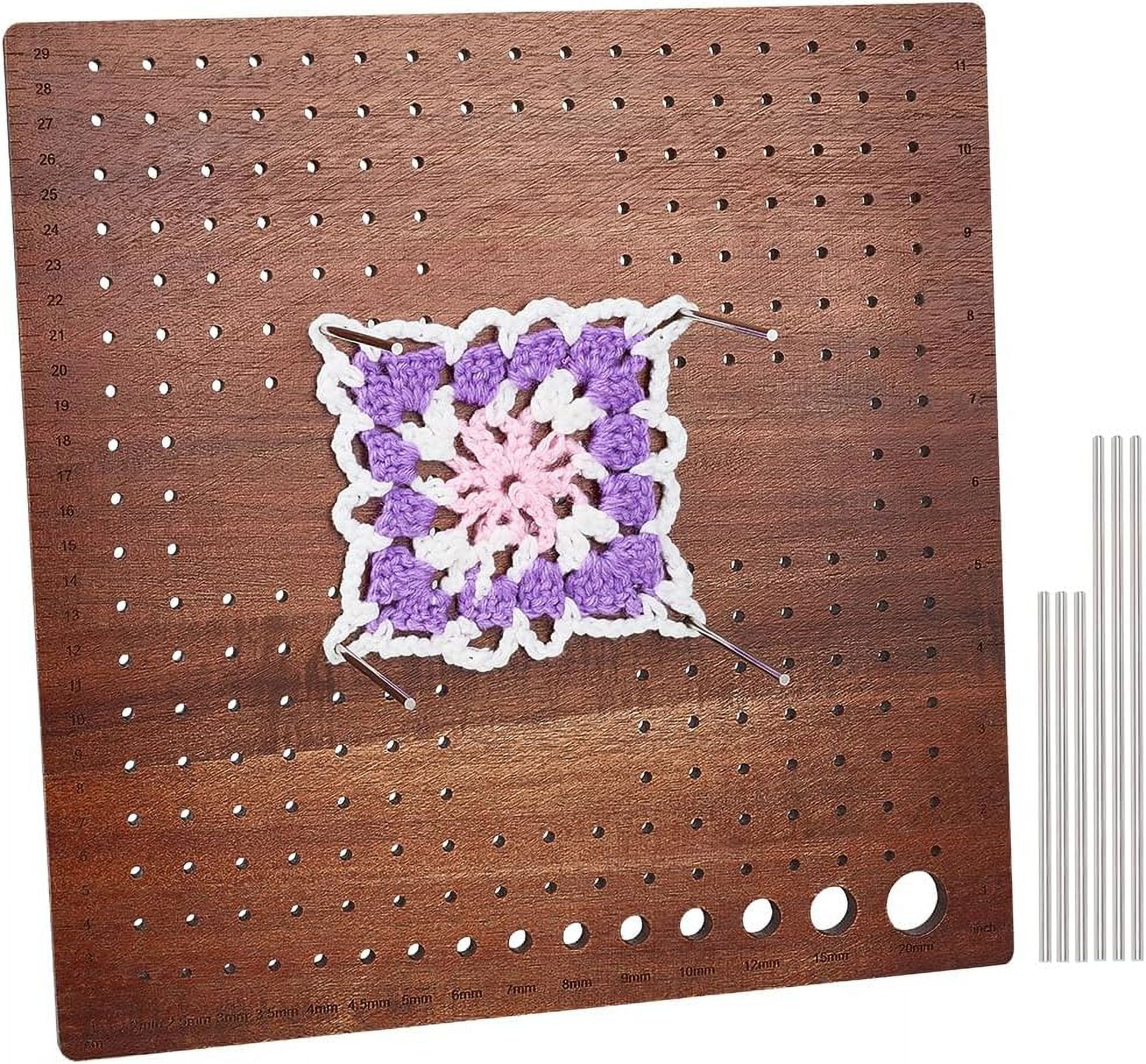 12×12Inches Square Wood Crochet Blocking Board(268 Holes) with ...