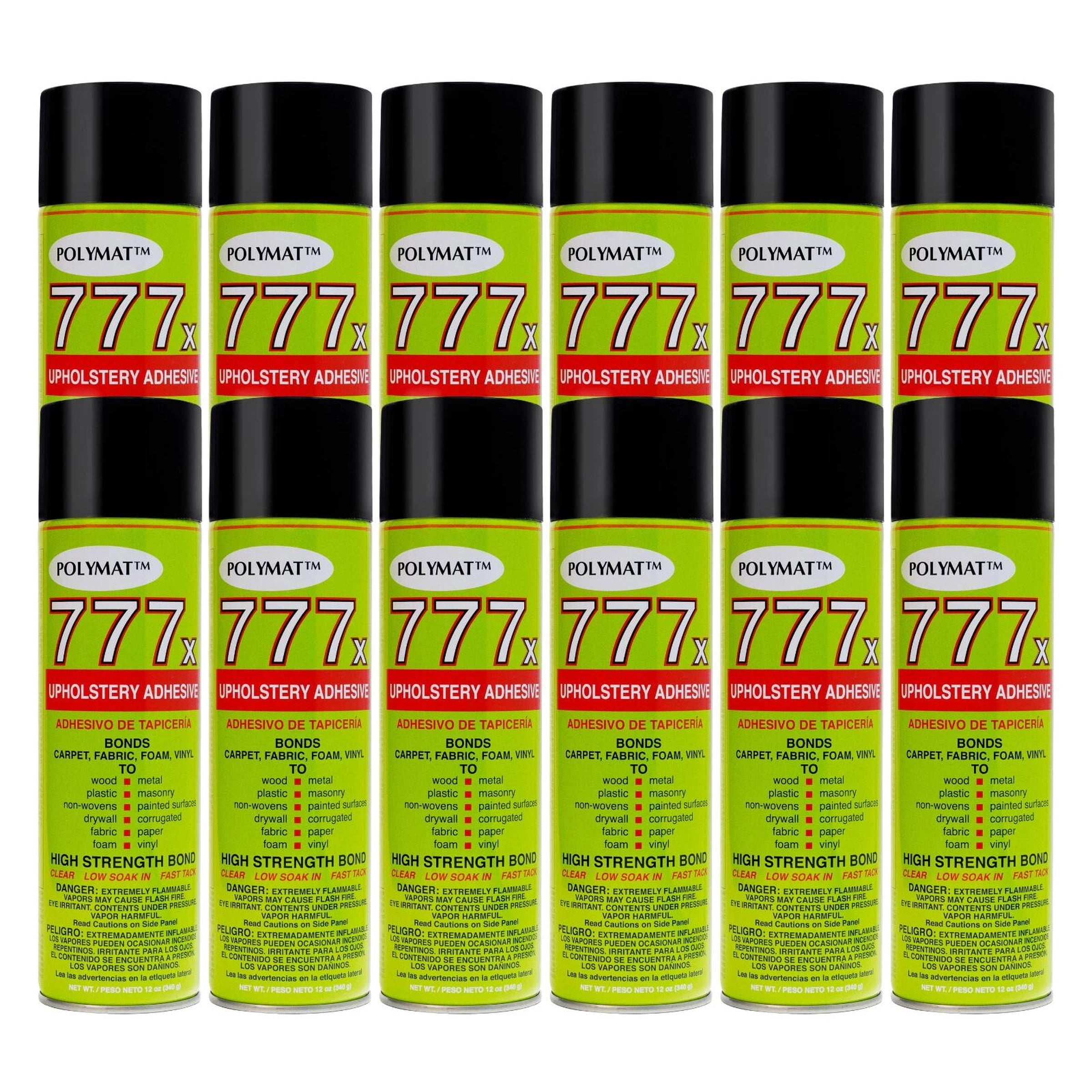 12 12oz Cans OF Glue Polymat 777 Industrial Spray Adhesive for MARINE UPHOLSTERY
