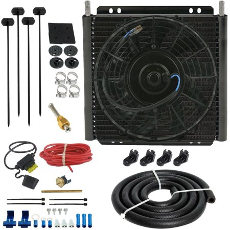26 Row 6AN Transmission Oil Cooler Electric Fan Push-in Temperature Switch Kit