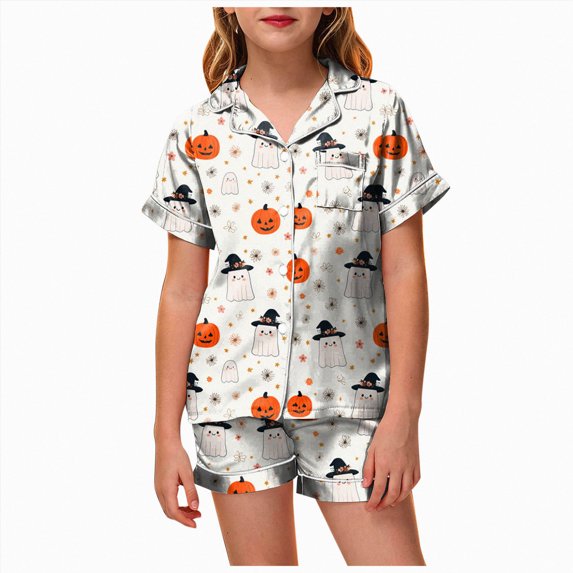 12-13 Years Teen Halloween Pajama Set Long Sleeve Pants Sleepwear Outfits Halloween Pajama Set Princess Pajamas