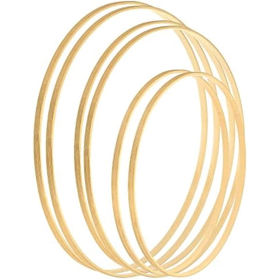 12/14/16 Inch 3 Size Wooden Bamboo Floral Hoop, 6Pcs in 1 Set Craft Rings for DIY Wedding Wreath Decor Dream Catcher$$Home Decor, Kitchen, & Other