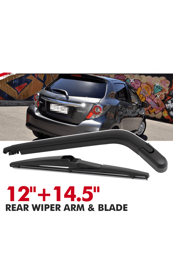 12"+14.5" Rear Windshield Wiper Arm & Blade Set Compatible With Toyota Yaris 2007-2014