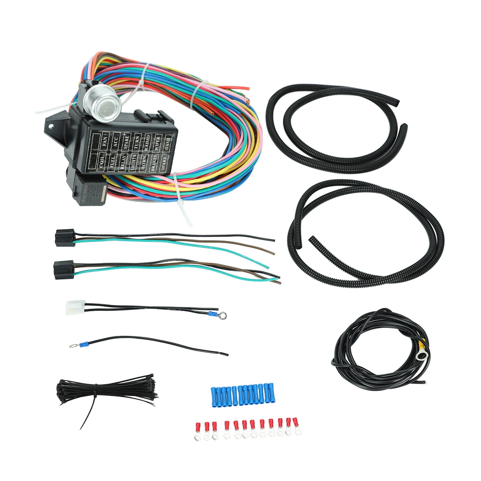 Brand New 12-14 Circuit Universal Wiring Harness For Hot Rods & Muscle Cars – Street Rod XL Wires