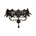 thumbnail image 1 of 12-14 Inch Black Gothic Pendant Choker Necklace Wedding Halloween Accessories, Vintage Skull Choker Necklace for Women, Gothic Black Sexy Necklaces Tassel Collar Gift, 1 of 3