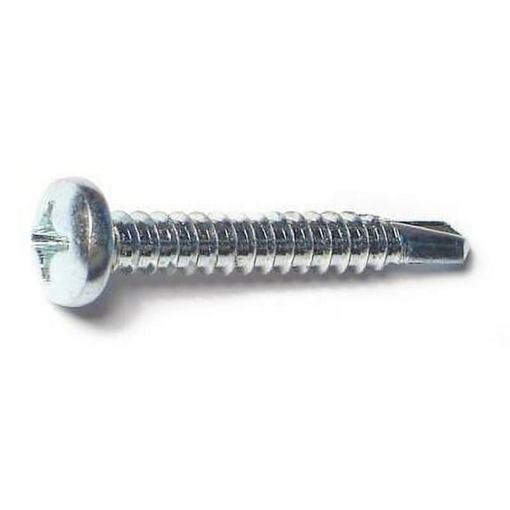 #12-14 x 1-1/2" Zinc Plated Steel Phillips Pan Head Self-Drilling Screws
