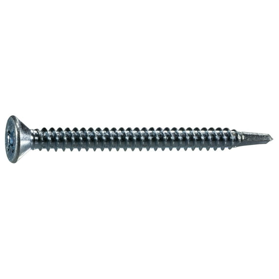 #12-14 x 2-1/2" Zinc Plated Steel Phillips Flat Head Self-Drilling Screws