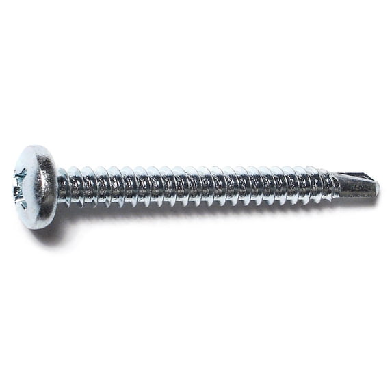 #12-14 x 2" Zinc Plated Steel Phillips Pan Head Self-Drilling Screws