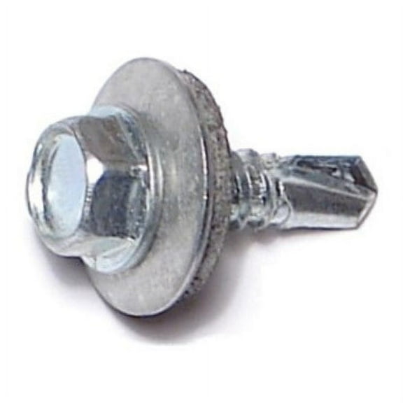 #12-14 x 3/4" Zinc Hex Bonded Washer Head Self-Drilling Screws (100 pcs)