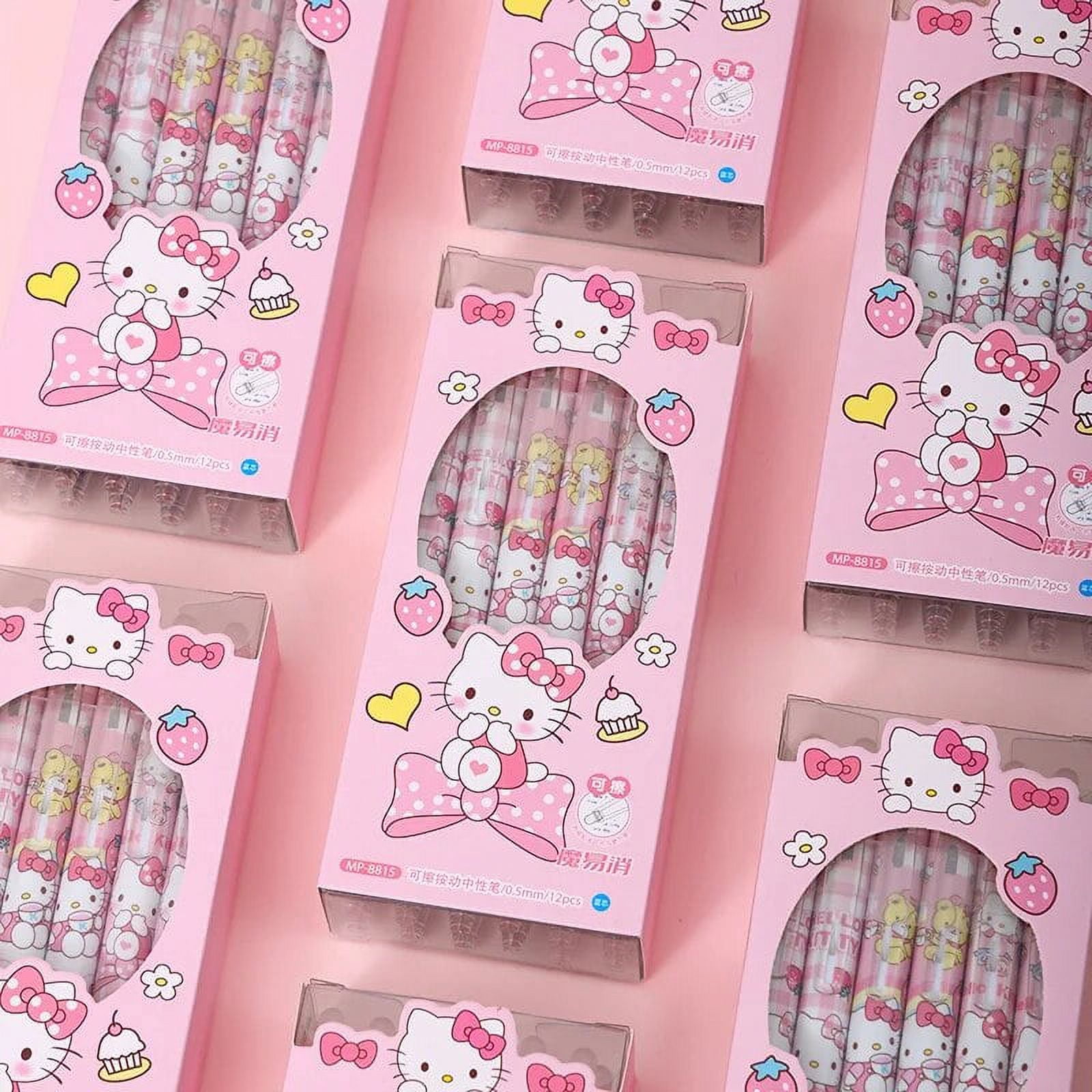 12/144pcs Sanrio Erasable Blue Gel Pens Hello Kitty Kuromi Cinnamoroll