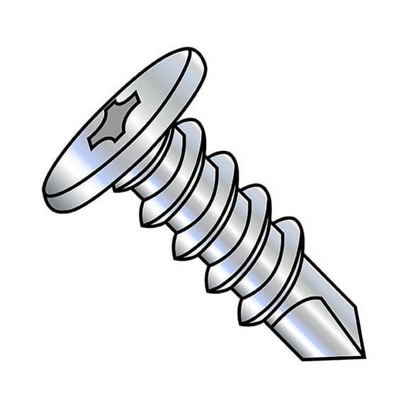 12-14X1 1/4 Phillips Pancake Head Self Drilling Screw Full Thread Zinc (Pack Qty 2,000) BC-1220KPC
