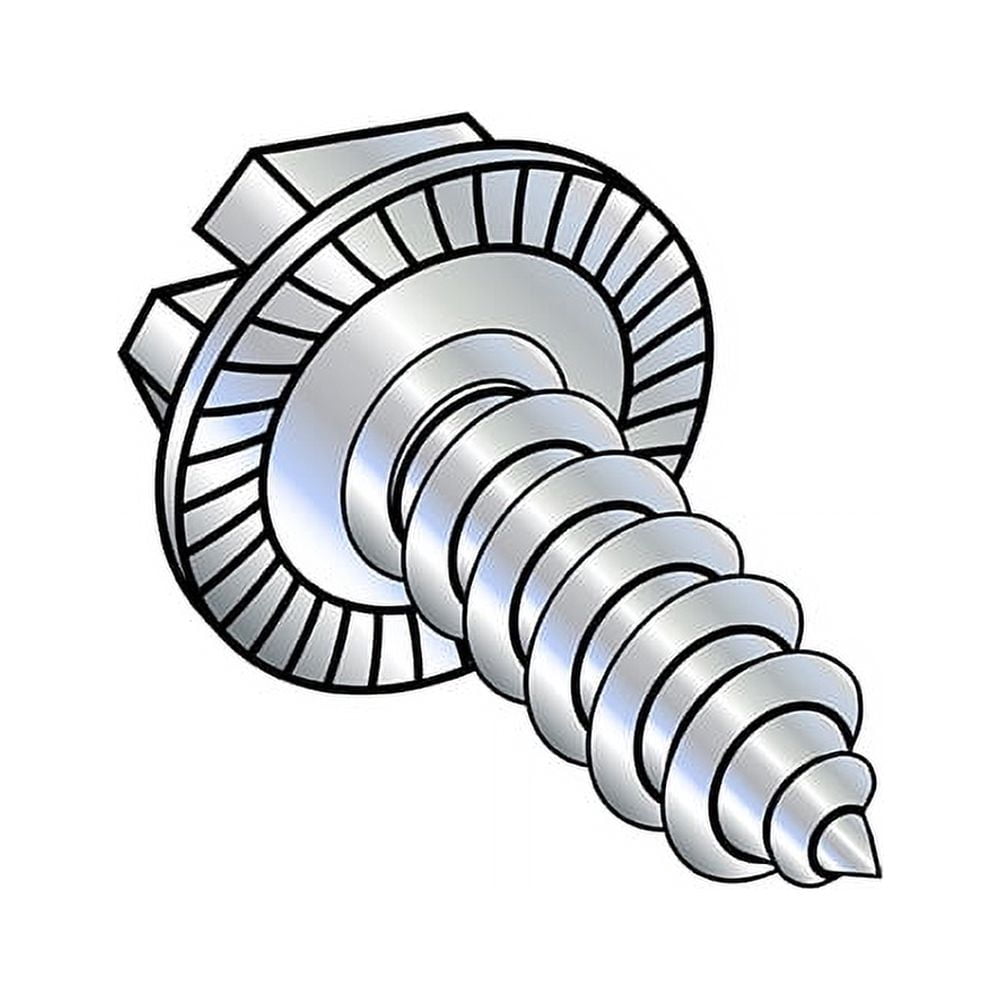 12-14X1 Slotted Indent Hex Washer Serrated Self Tap Screw Type AB Full ...
