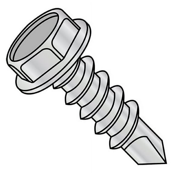 12-14X7/8 Unslotted Indent Hex washer Self Drill Screw Full Thread Zinc 1000hours Salt Spray (Pack Qty 4,000) BC-1214KWHC