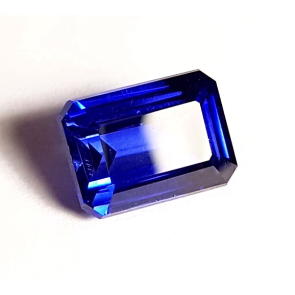 12.15 Ct Blue Sapphire Precious heated Emerald Shape Ring Size Loose Gemstone