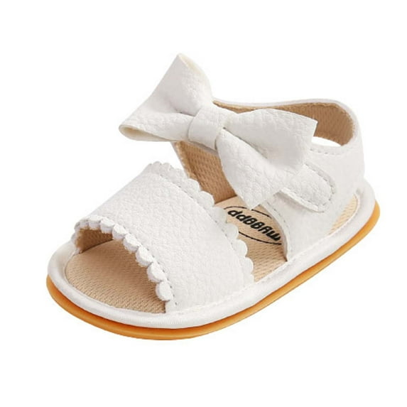 12-15 Months Toddler Girl Sandals - Little Girl Summer Dress Shoes Lightweight Toddler Kid Baby Summer Breathable Soft Bottom Casual Non-slip Bowknot Sandals White