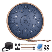 12" 15 Note Steel Tongue Drum C Major, Lidguni Tongue Pan Drums for Adults, Navy Blue