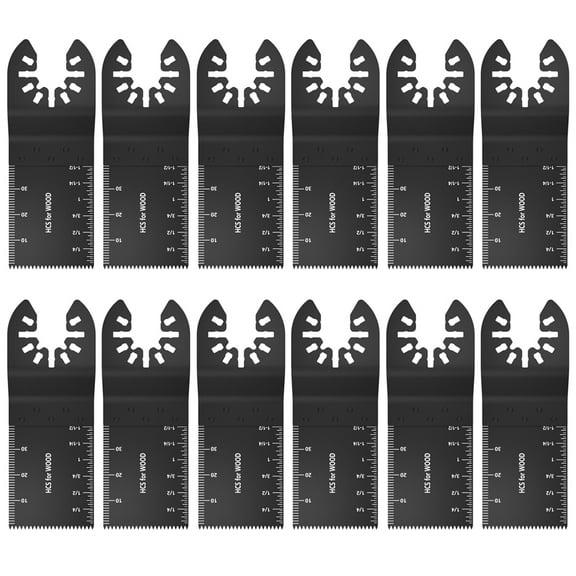 12/15 Pack Saw Blades Metal Wood Oscillating Multitool Quick Release Saw Blades Oscillating Tool Blades Universal Multitool Saw Blades for Cutting Wood Plastic