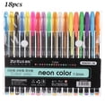 thumbnail image 1 of 12/16/18/24/36/48pcs Neon Fine Arts Metallic Glitter Gel Pens Set Marker Pen Pastel Graffiti 18PCS, 1 of 8