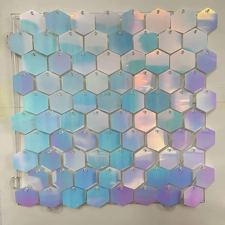 12/16/18pcs Hexagonal Sequin Backdrop Panels for Wedding Birthday Party Background Wall Decor Shimmer Backdrop Curtain 30x30cm