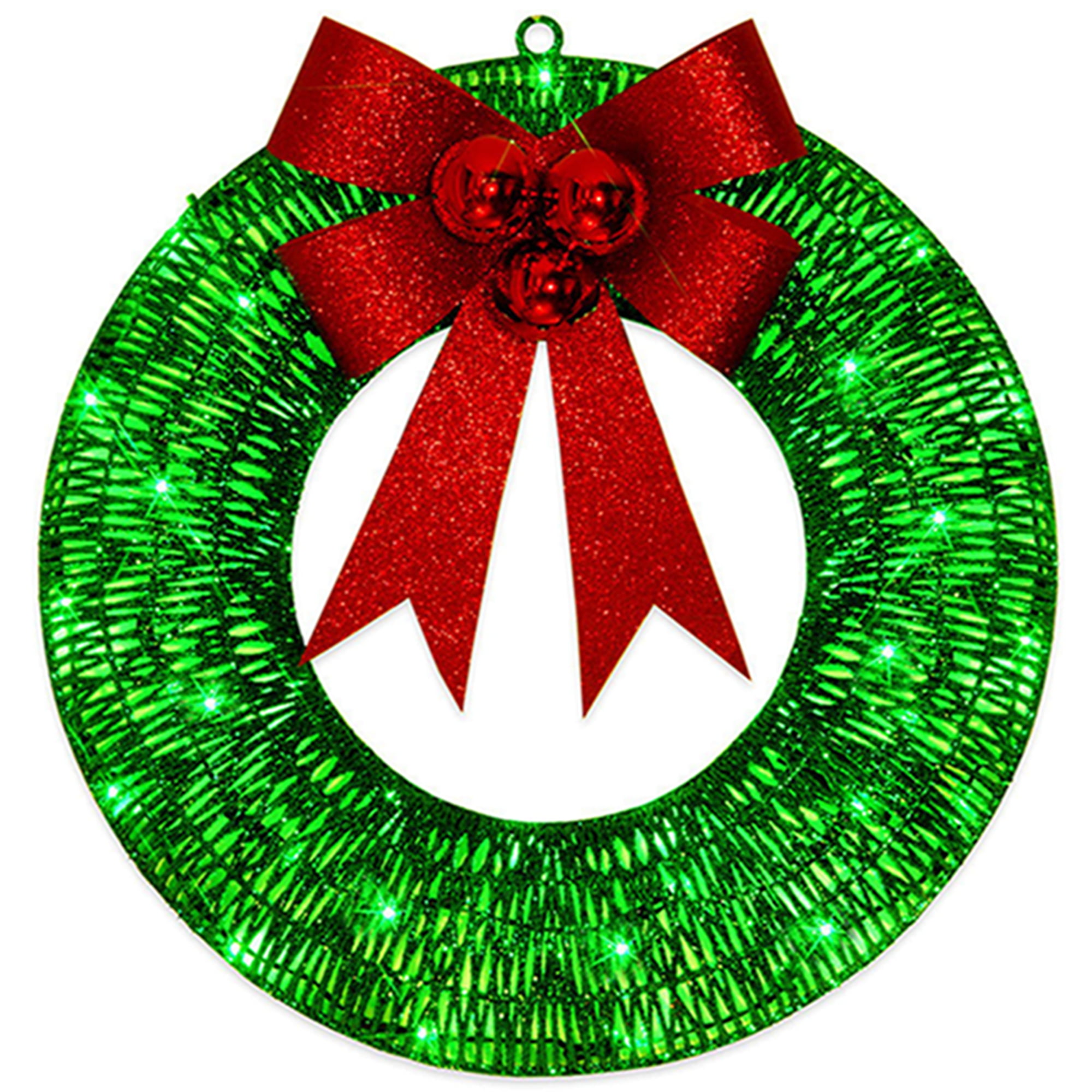 12/16/20in Lighted Christmas Wreath, PreLit Wreath with Red Bow