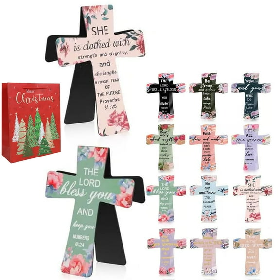 12/16/24 Pcs Magnetic Christian Religious Cross Bookmark with Inspirational Quotes for Bible Study, Readers, Teachers, Students