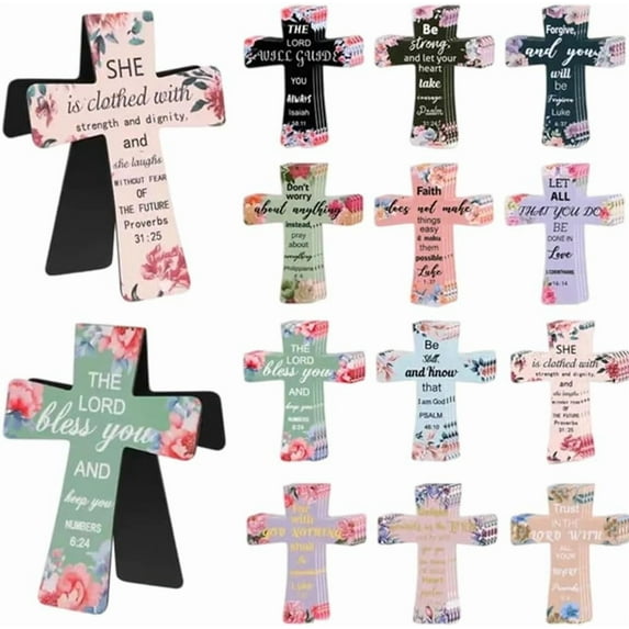 12/16/24 Pcs Magnetic Cross Bookmarks Gifts for Mother's Day Book Markers Religious Bible Verses Cross Magnetic Page Clips for Women Student School Church Reading Gifts