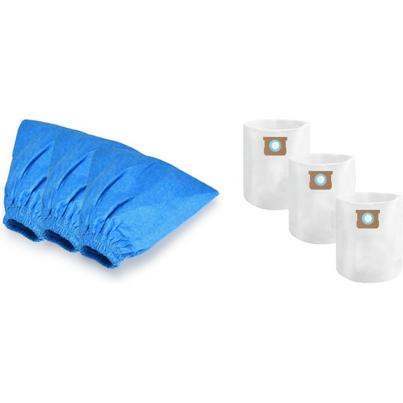 12-16 Gallon Standard Dust Bag, 3 Pack, VDBL and 3-Pack Cloth Filter for Dry Pickup (VRC51 3701),Compatible with Vacmaster 12-16 Gallon Wet/Dry Vacuum Cleaners(3 Dust Bags+3 Cloth Filters)